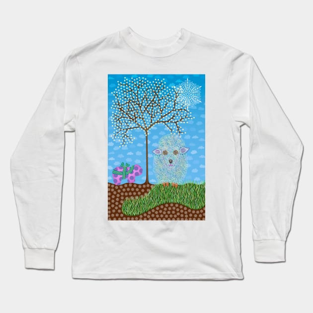 The Sheep Of Christmas Present Long Sleeve T-Shirt by becky-titus